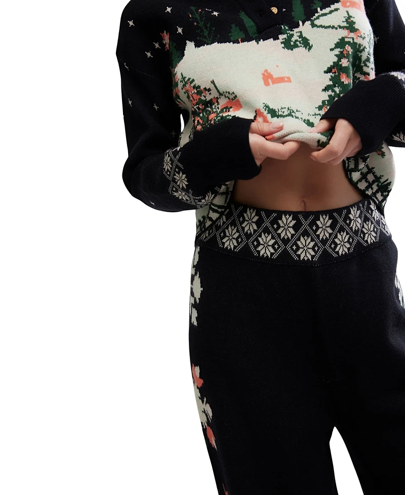 Free People Women's 2-Piece Dream Whispers Long Sleeve Top and Pants Set