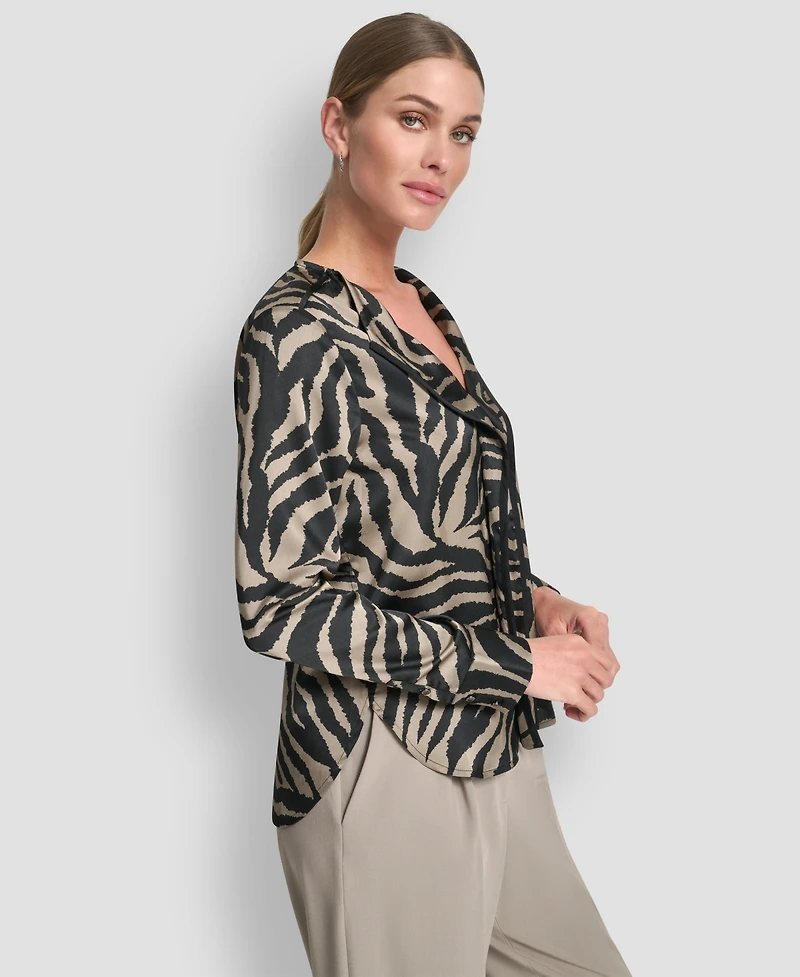 Dkny Women's V-Neck Piping Blouse