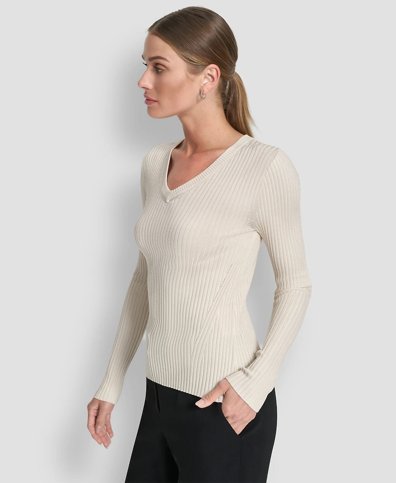 Dkny Women's Sleek Long Sleeve Shine Sweater