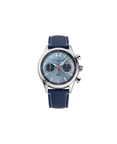 Frederique Constant Men's Vintage Rally Healey Chronograph Navy Leather Strap Watch, 42mm