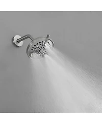 Single-Handle 1-Spray Round Rain Shower Faucet Set with Head & Hand Brushed Nickel (Valve Included)