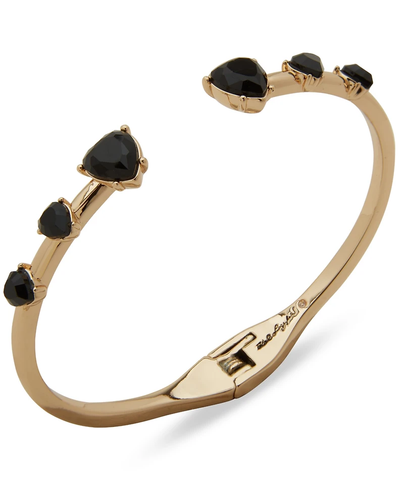Karl Lagerfeld Paris Black Stone Heart Cuff Bracelet