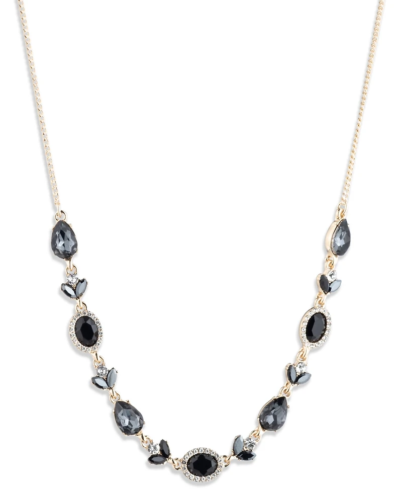 Givenchy Glass Stone Silver-Tone and Gold-Tone Frontal Necklace