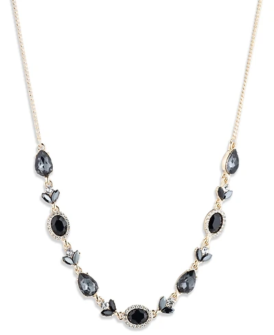 Givenchy Glass Stone Silver-Tone and Gold-Tone Frontal Necklace