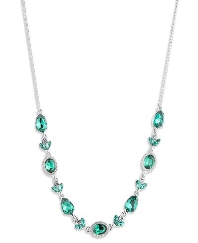 Givenchy Glass Stone Silver-Tone and Gold-Tone Frontal Necklace