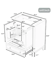 Casainc 30" Bathroom Vanity, Cabinet Base Only, Multi-Functional Cabinet with Doors and Drawer, Solid Frame and Mdf Board