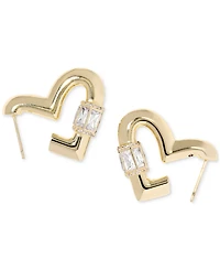 Kendra Scott Cubic Zirconia 14K Gold Plated Over Brass Emery Heart Hoop Earrings