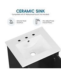 Casainc 20" Bathroom Vanity with Sink, Cabinet Doors, Drawer and Adjustable Foot Pads