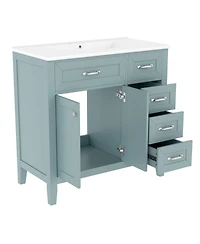 Casainc 36" Bathroom Vanity with Sink Combo, Cabinet Drawers, Solid Frame and Mdf Board
