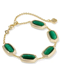 Kendra Scott Imitation Pearl 14K Gold Plated Over Brass Elaina Bezel Chain Bracelet