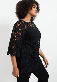 June + Vie Women's Allover Lace Top