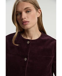 Karen Millen Women's Cord Collarless Tailored Jacket