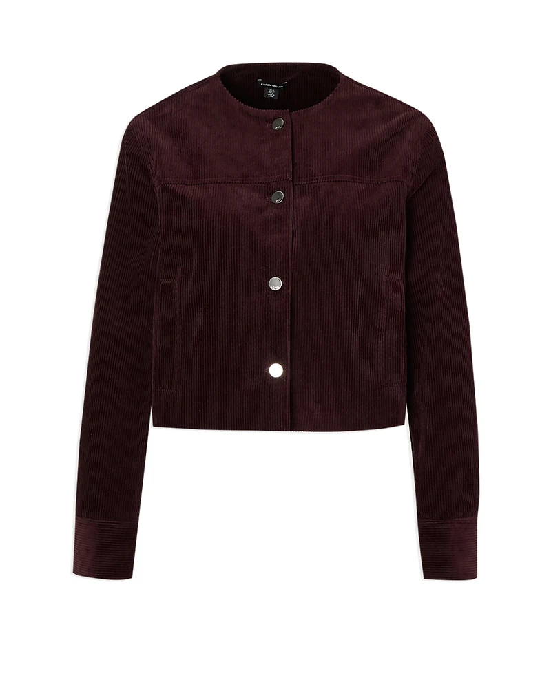 Karen Millen Women's Cord Collarless Tailored Jacket