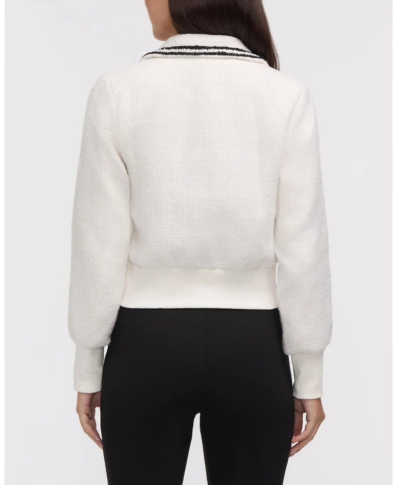 Ellen Tracy Women's Boucle Jacket with Tweed Trim