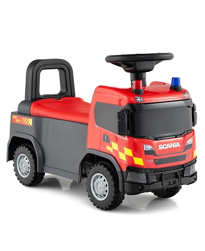 Kids Ride On Push Car Licensed Scania Truck Toy with Steering Wheel and Music