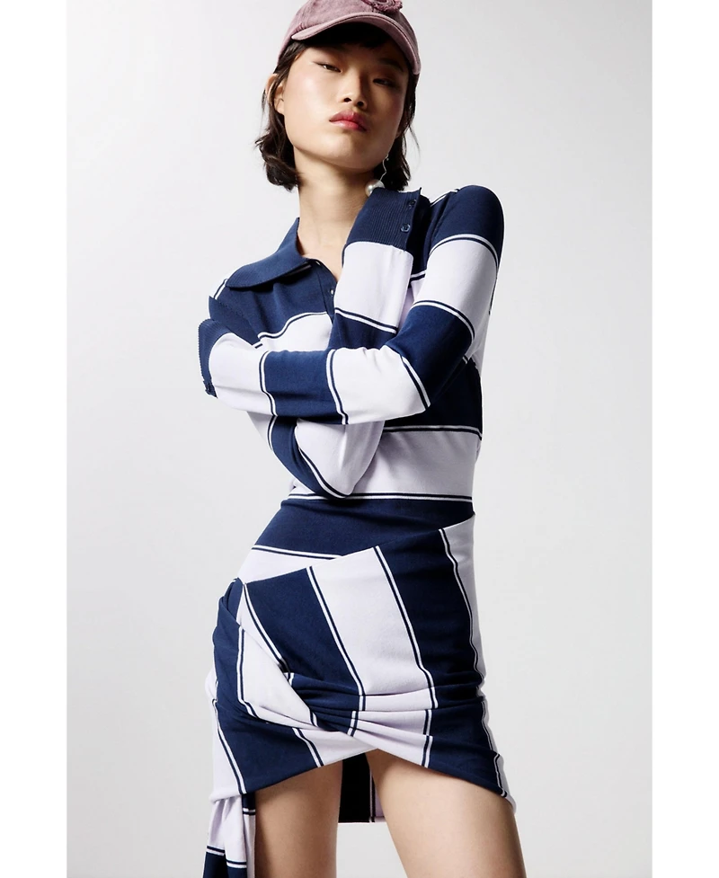 Desigual Women's Striped polo dress