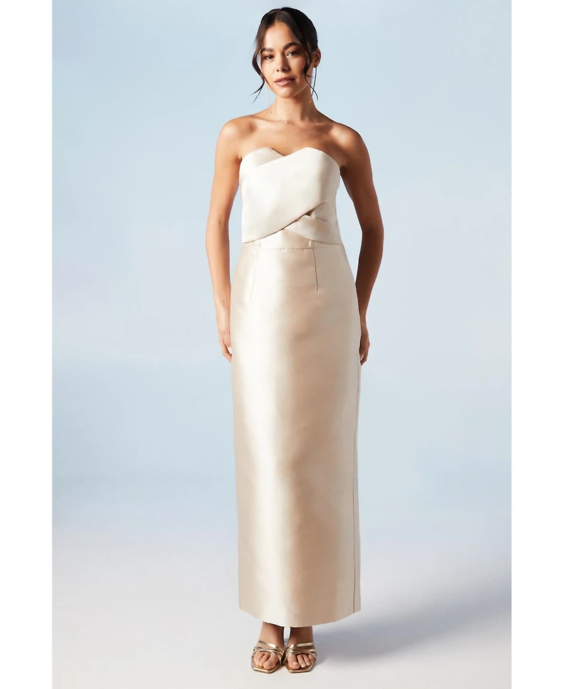 Coast Women's Bandeau Twill Bow Back Bridesmaids Dress