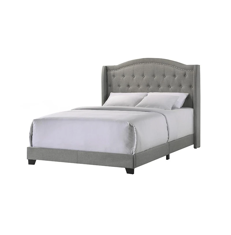 Intercon Rhyan Queen Uph Bed in Rhyan Smoke Fabric