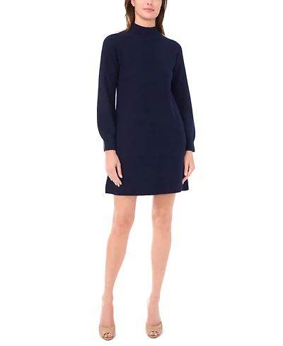 Msk Women's Long Sleeve Turtle Neck Dress