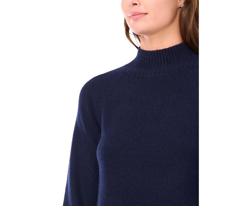 Msk Women's Long Sleeve Turtle Neck Dress