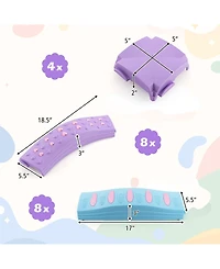 Sugift Colorful Kids Wavy Balance Beam with Textured Surface and Non-slip Foot Pads