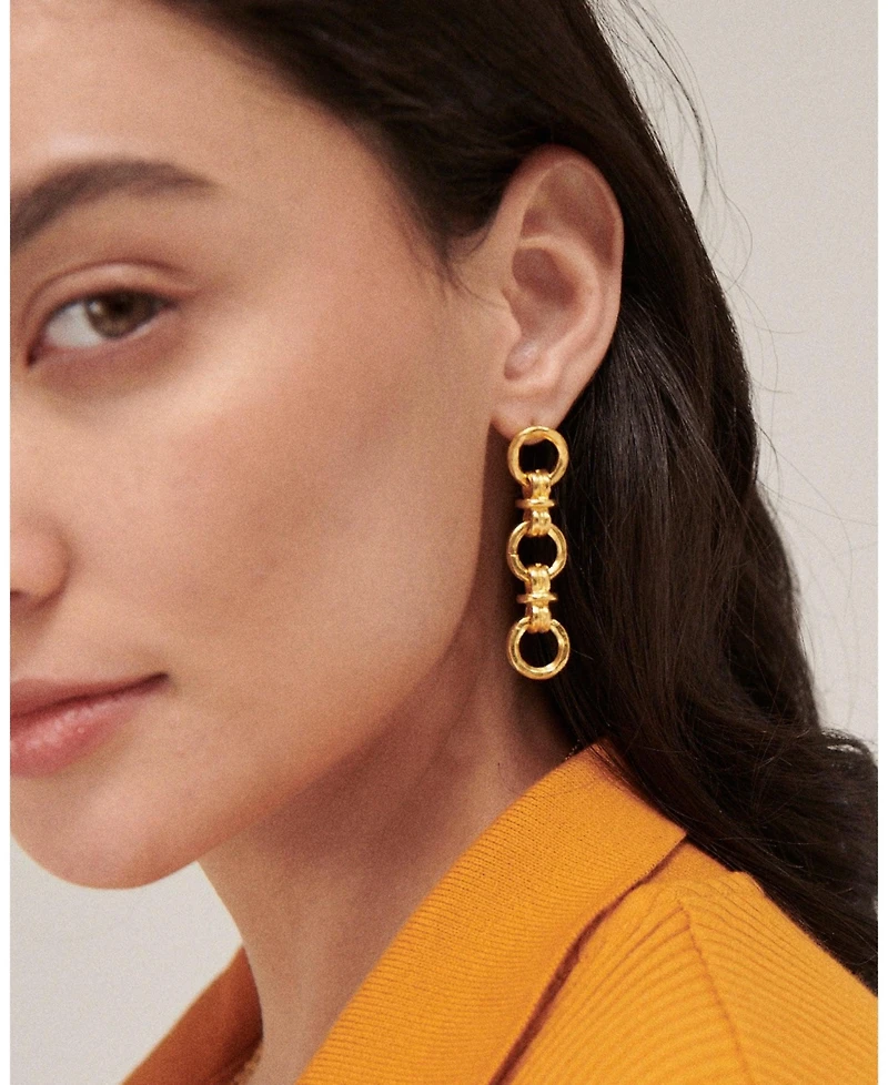 Ottoman Hands Zehra Chain Drop Stud Earrings