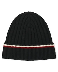 Tommy Hilfiger Men's 2-Piece Wide Rib Global Stripe Cuff Beanie and Scarf Set