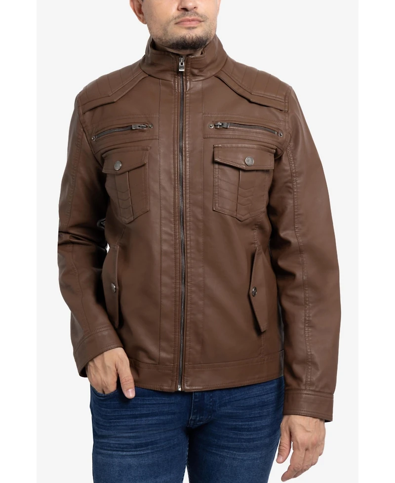 Xray Men's Utility Jacket With Faux Shearling Lining