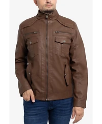 Xray Men's Utility Jacket With Faux Shearling Lining