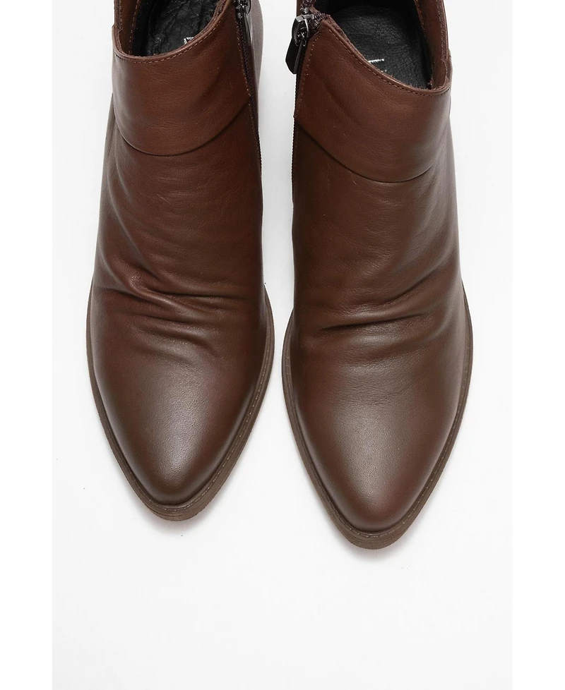 Forever & Always Shoes Rule Leather Chunky Boot (Women)