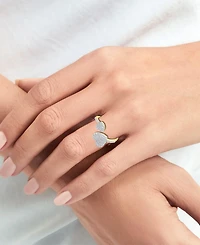 Macy's White Diamond Ring (1/2 ct. t.w.) 14K Gold Plated with Sterling Silver