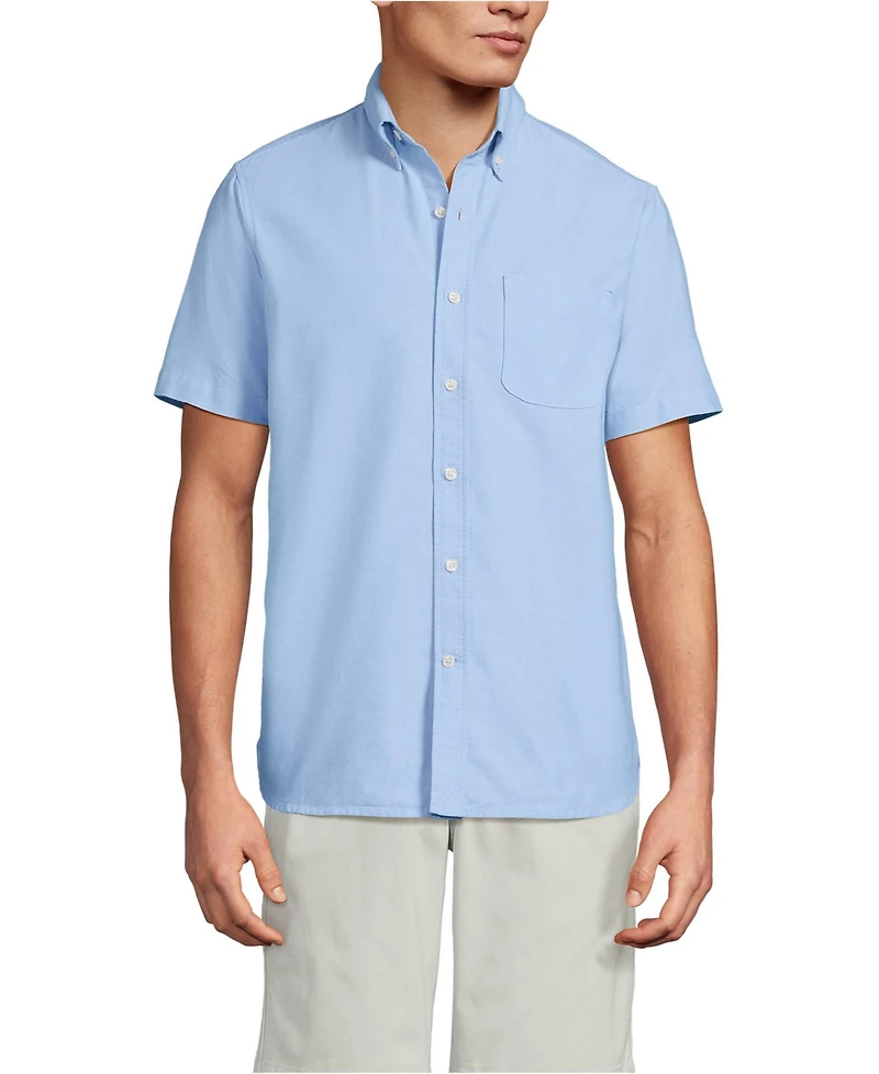Lands' End Men's Short Sleeve Sail Rigger Oxford Shirt