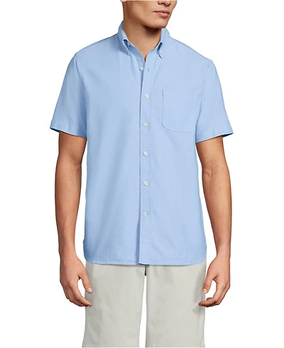 Lands' End Men's Short Sleeve Sail Rigger Oxford Shirt