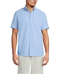 Lands' End Men's Short Sleeve Sail Rigger Oxford Shirt