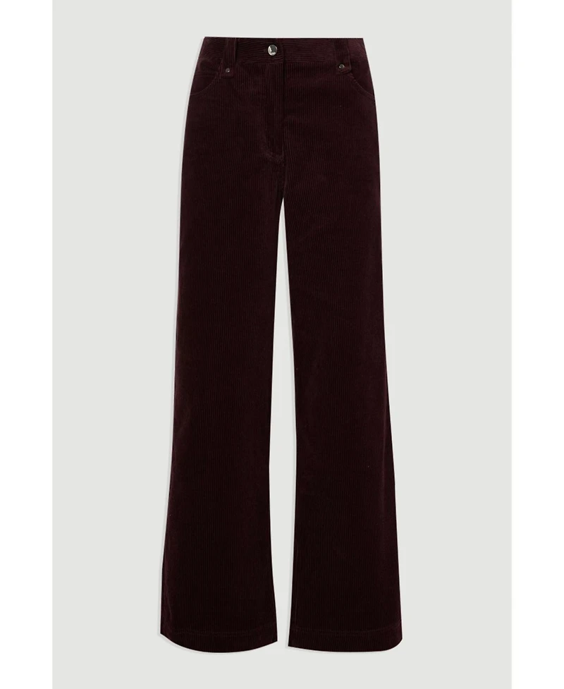 Karen Millen Women's Cord Straight Leg Pants