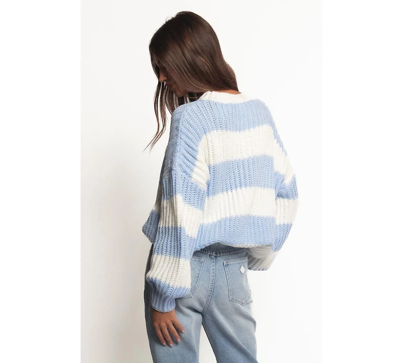 Petal and Pup Courtney Thick Stripe Knit Sweater - Blue Cream