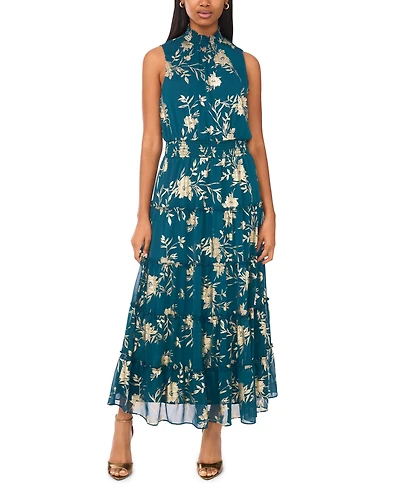 Msk Women's Smocked Waist Sleeveless Maxi Dress