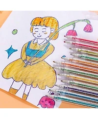 Htutwoo 48 Colors Colorful Metallic Gel Pens, Sparkling Highlighters For Drawing and Coloring, For Friends, Family, Classmates, Back To School