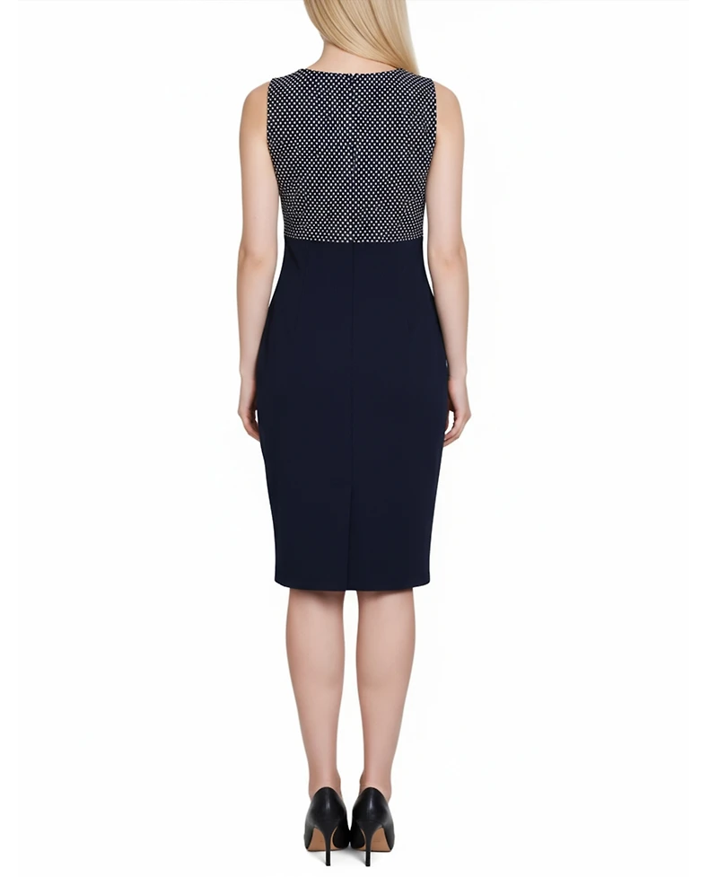 Ny Collection Women's Scoop Neck 3/4 Sleeve Dress