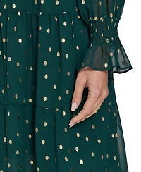Jessica Howard Women's Smocked Long Sleeves Dress