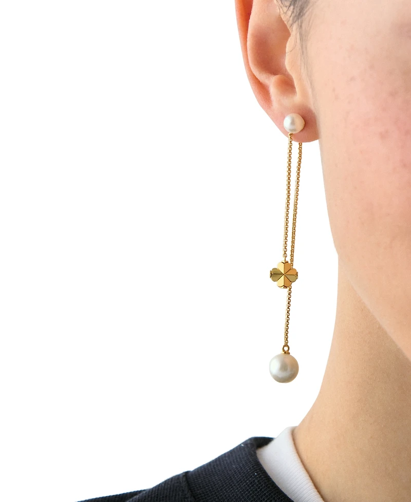 kate spade new york Imitation Pearl and Cubic Zirconia Chain Linear Earrings
