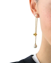 kate spade new york Imitation Pearl and Cubic Zirconia Chain Linear Earrings