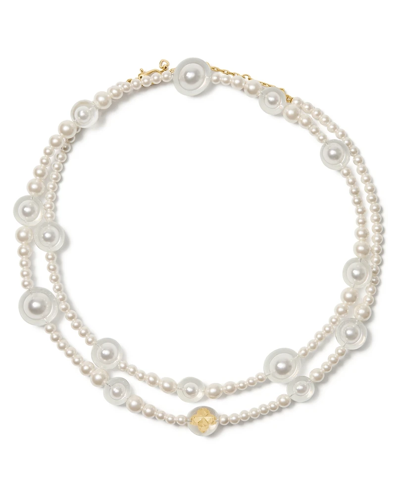 kate spade new york Imitation Pearl and Cubic Zirconia Long Statement Necklace