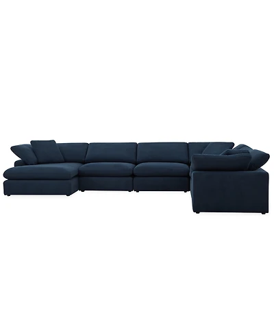 Furniture Fog 6-Pc. Fabric Chaise Sectional Sofa Set