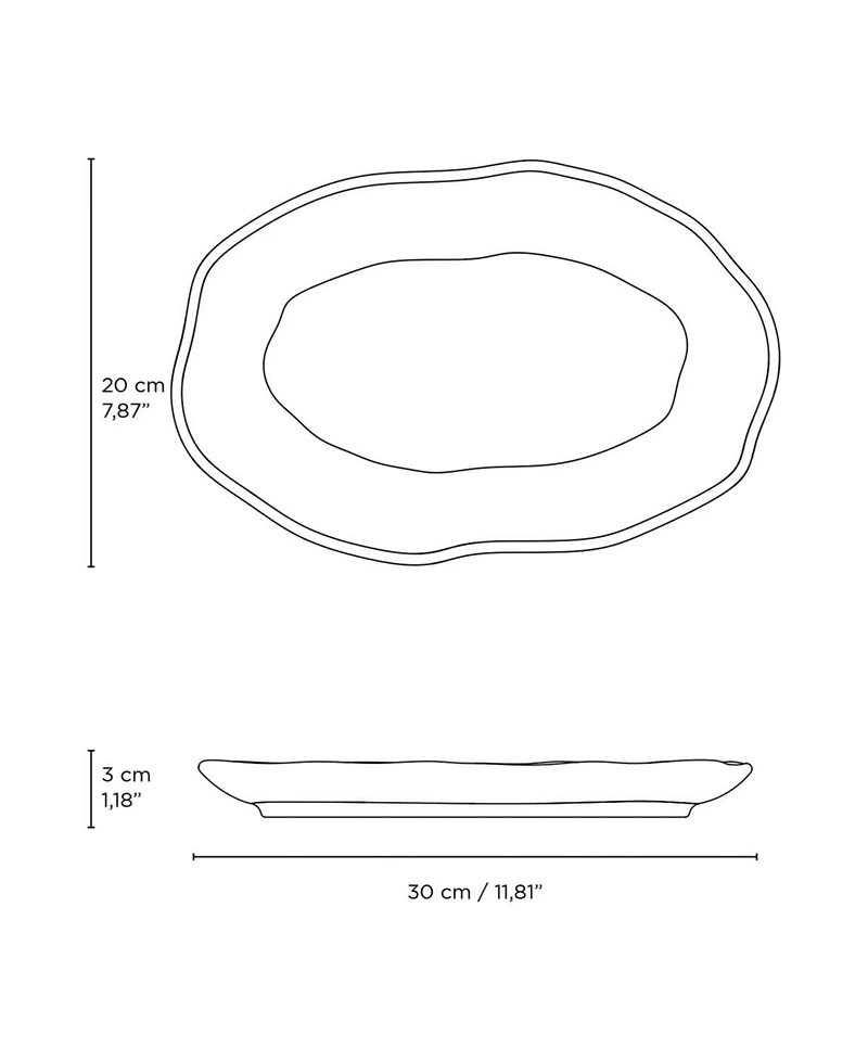 Porto Brasil Medium Shallow 11" Oval Platters, Set of 4