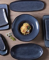 Porto Brasil 11.02" Stoneware Deep Rim Plates, Set of 4