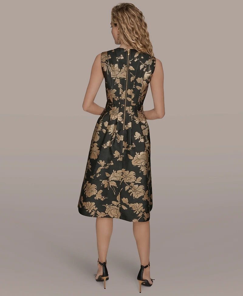 Donna Karan New York Women's Jacquard Fit and Flare Dress