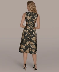 Donna Karan New York Women's Jacquard Fit and Flare Dress