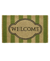 Vcny Home Welcome Stripe Coir Outdoor Doormat, 18" x 30"