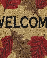Vcny Home Welcome Leaf Outdoor Coir Doormat, 18" x 30"